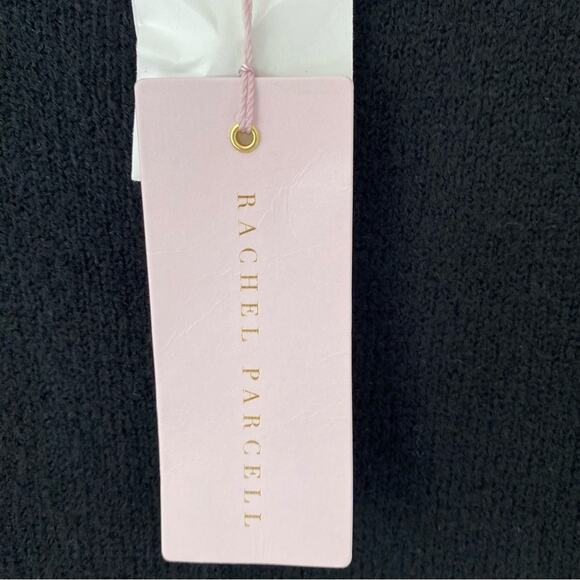 Rachel Parcell Black Sweater Scallop Neck Pearl Button Sleeve NWTs size large - Picture 8 of 9